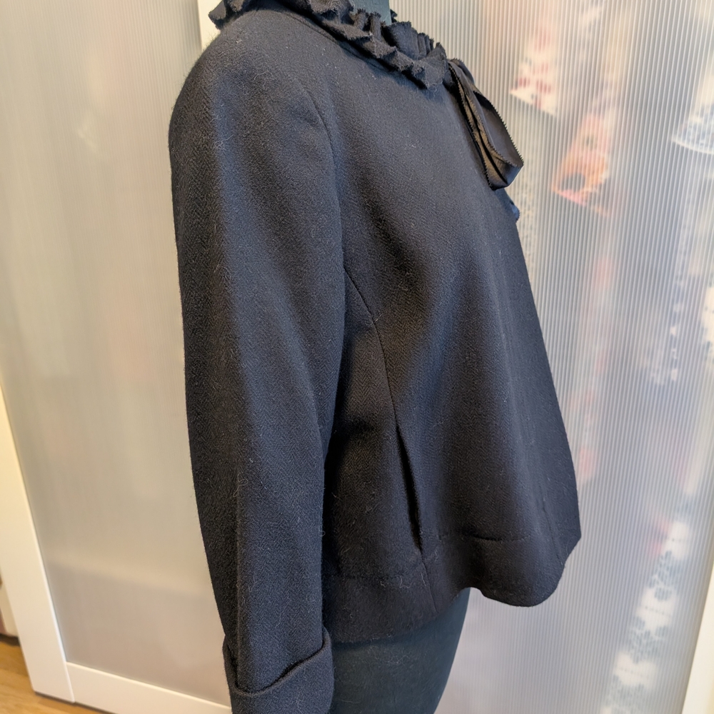 J. Crew Black Ruffle-Trim Jacket - Picture 5 of 10